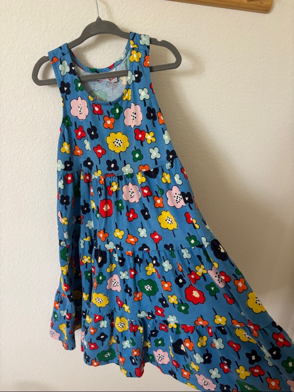 Hanna Andersson Multicolor Floral Blue Tiered Sundress